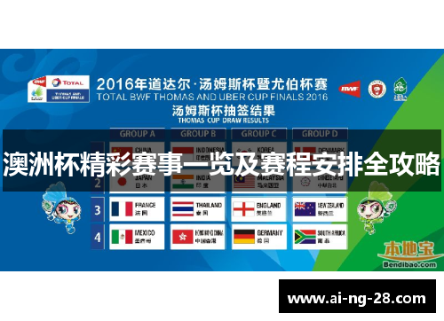 澳洲杯精彩赛事一览及赛程安排全攻略