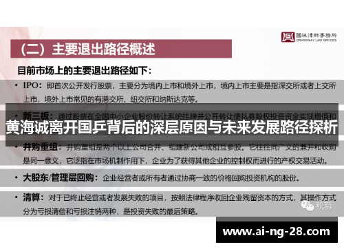 黄海诚离开国乒背后的深层原因与未来发展路径探析